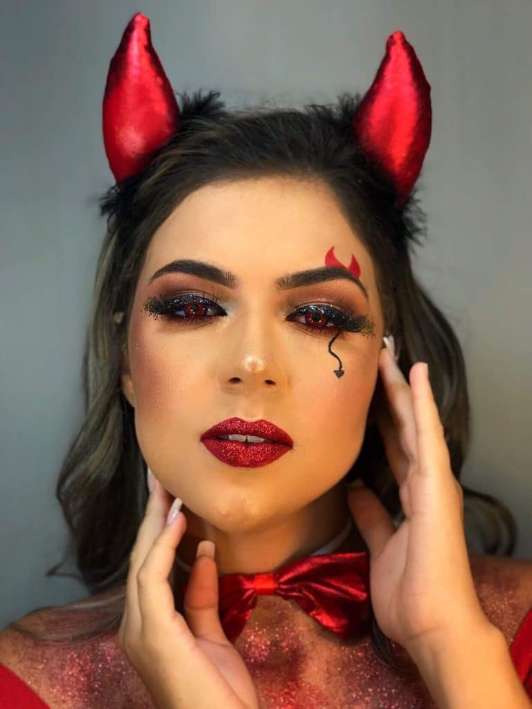 maquiagem diabinha para o dia do halloween